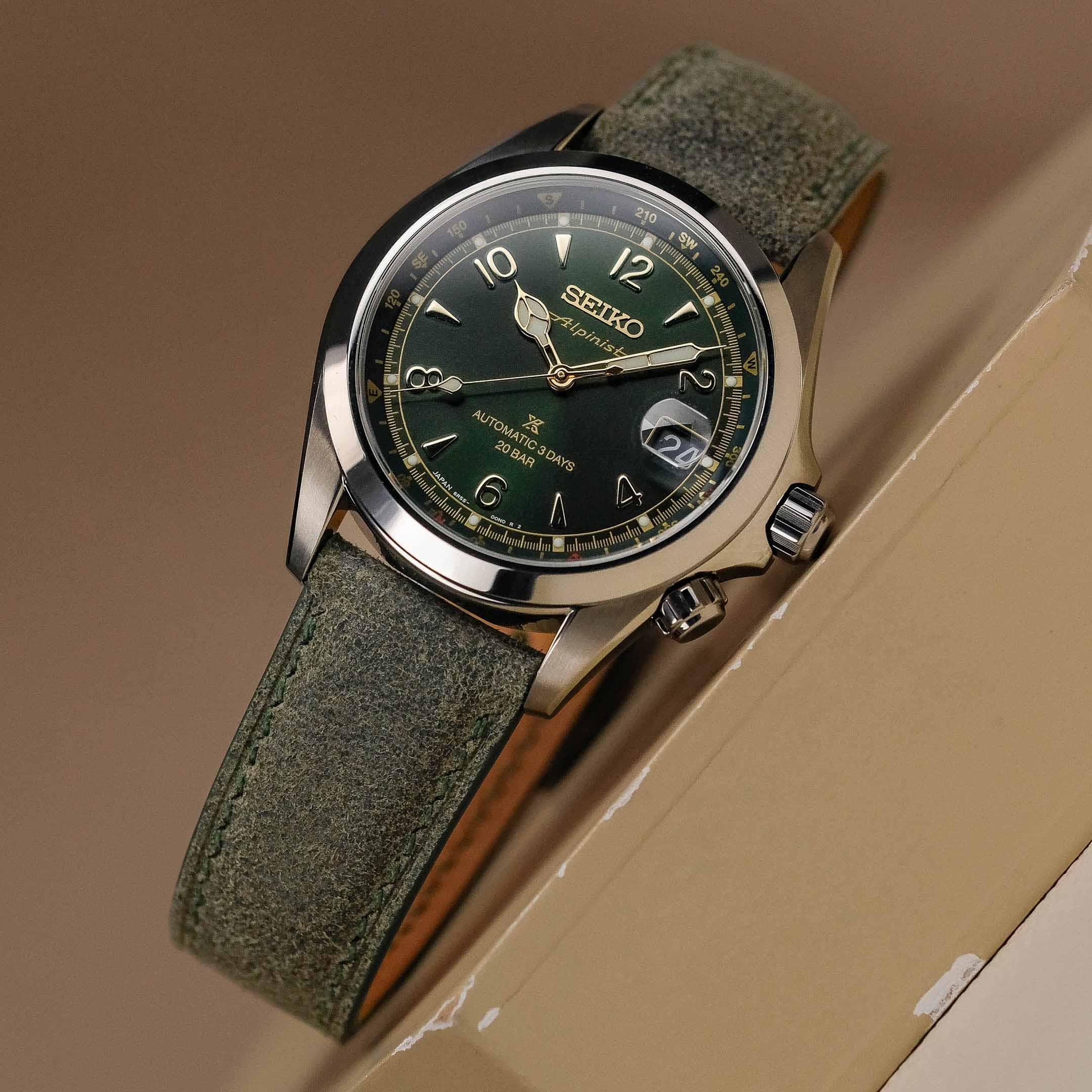 Dark Green Waxed Suede Strap - Etsy