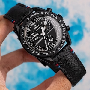 Schwarzes Sully Armband für Moonswatch Mondphase Schwarz