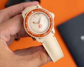 Correa epsom beige para blancpain x swatch arctic