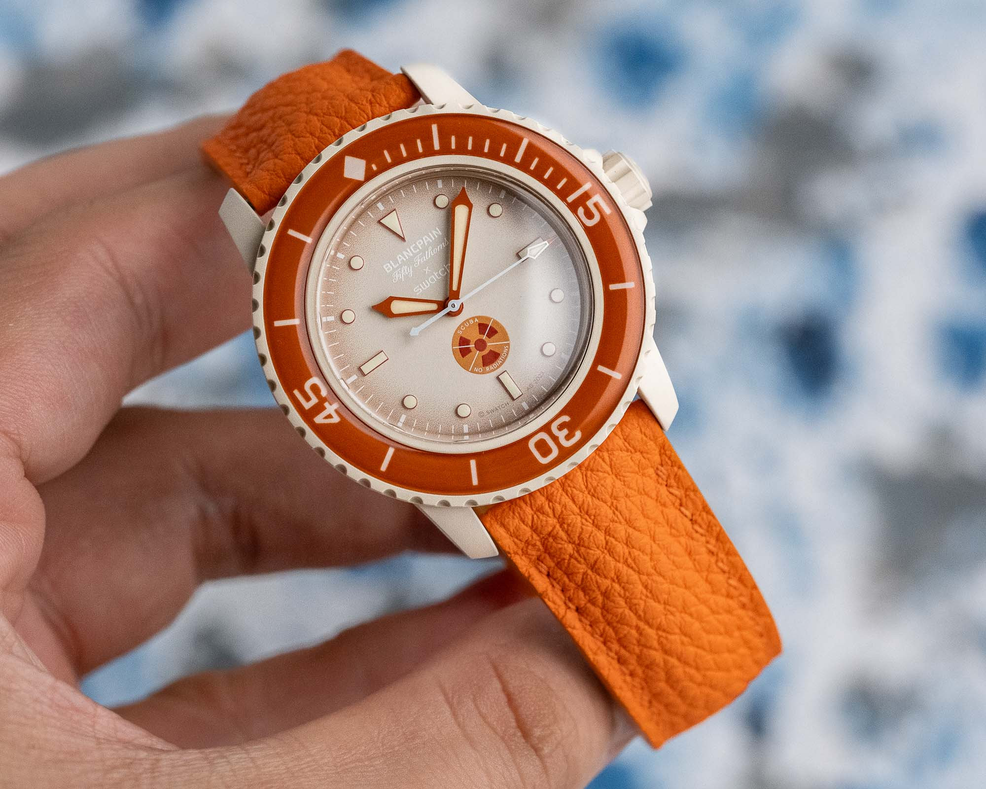 Orange Togo Strap for Blancpain X Swatch Arctic - Etsy