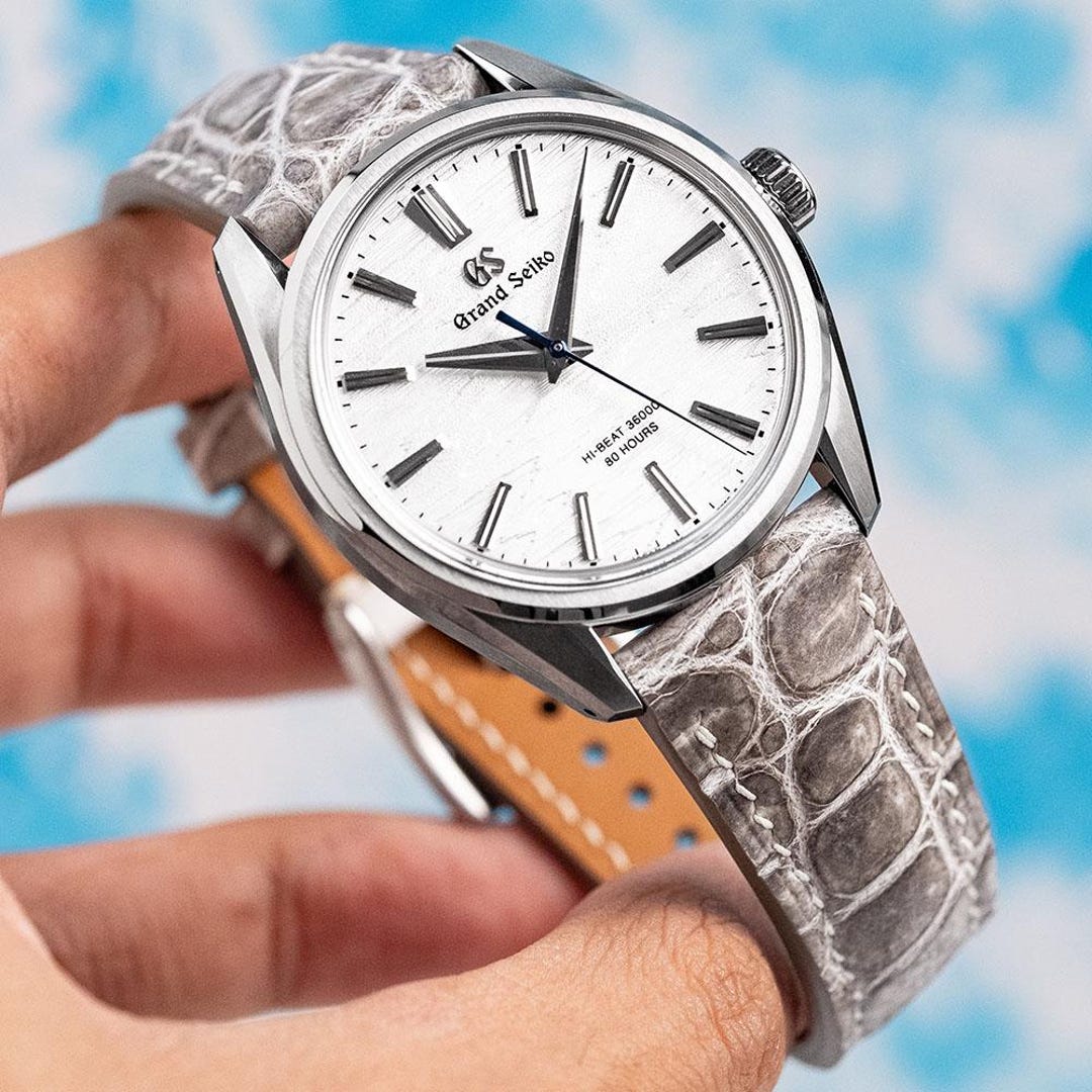 Strap Grand Seiko Lederarmband Dark Grey Alligator Leather Strap