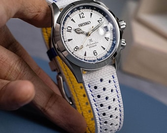 White and Blue Sailcloth Rally Strap