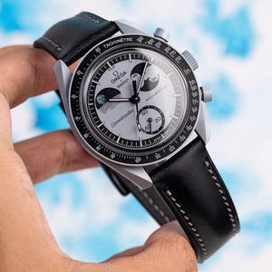 Black Gaucho Strap for Moonswatch Earth Phase