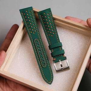 Green and Orange Sailcloth Strap
