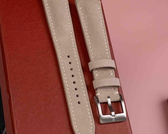 Beige suede strap
