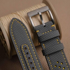 Grey and Yellow Sailcloth Strap image 8