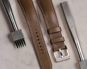 Taupe Saffiano Strap