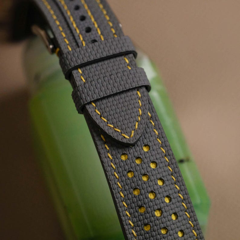 Grey and Yellow Sailcloth Strap image 9