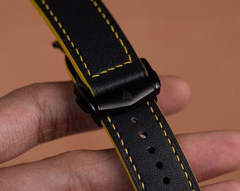 ブランパン x スウォッチ用ブラックイエロー スイフト ラリー