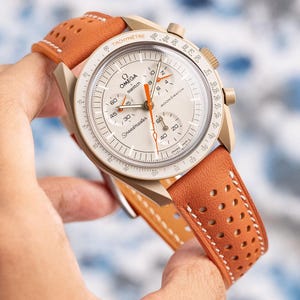 Orange Swift Rally Strap for Moonswatch Jupiter