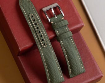 Olive Green Sailcloth Strap
