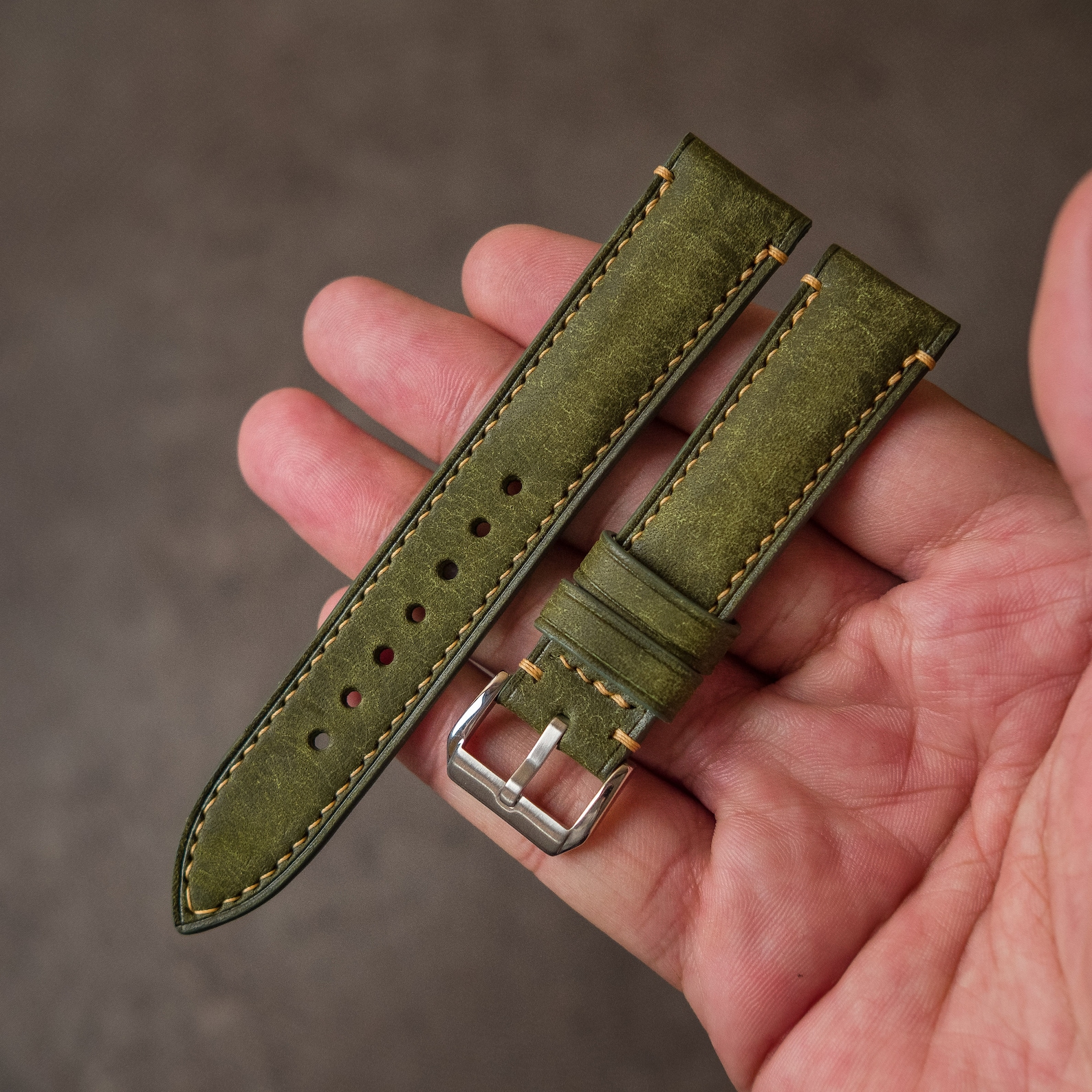 Green Watch Strap Custom Handmade Leather Watch Strap 14mm Etsy Australia