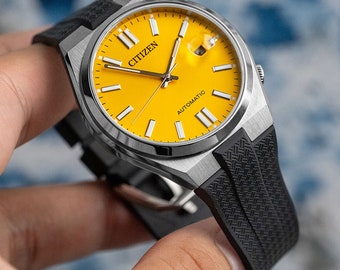 Correa de caucho negra para Citizen Tsuyosa.