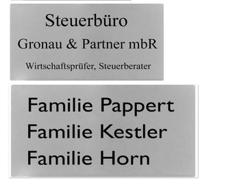 ID Briefkastenschild mit Gravur nach Wunsch Namensschild Türschild Edelstahl Schild in 6 Größen