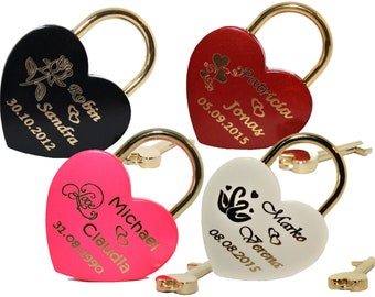 NEW Love lock heart with custom engraving Large 60 x 45 mm padlock