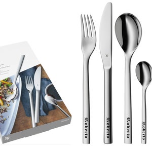 ID WMF Besteck Nuova mit Gravur nach Wunsch 4-teilig Edelstahl mit Box NEU