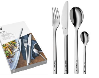 ID WMF Besteck Nuova mit Gravur nach Wunsch 4-teilig Edelstahl mit Box NEU