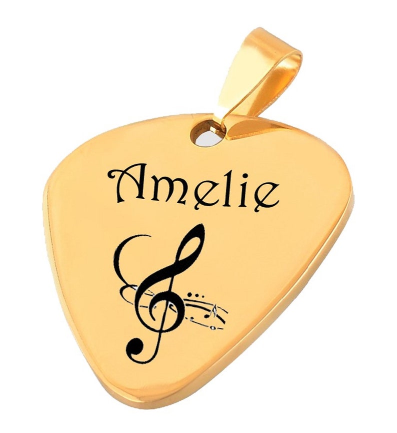 engraving as desired in 4 colors stainless steel with chain 60 cm New ID pendant Plektrum