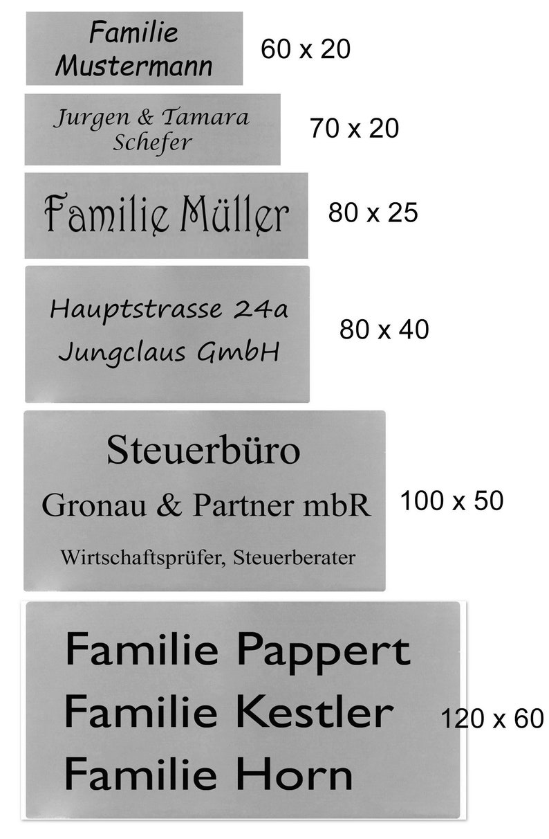 ID Briefkastenschild mit Gravur nach Wunsch Namensschild Türschild Edelstahl Schild in 6 Größen Bild 2