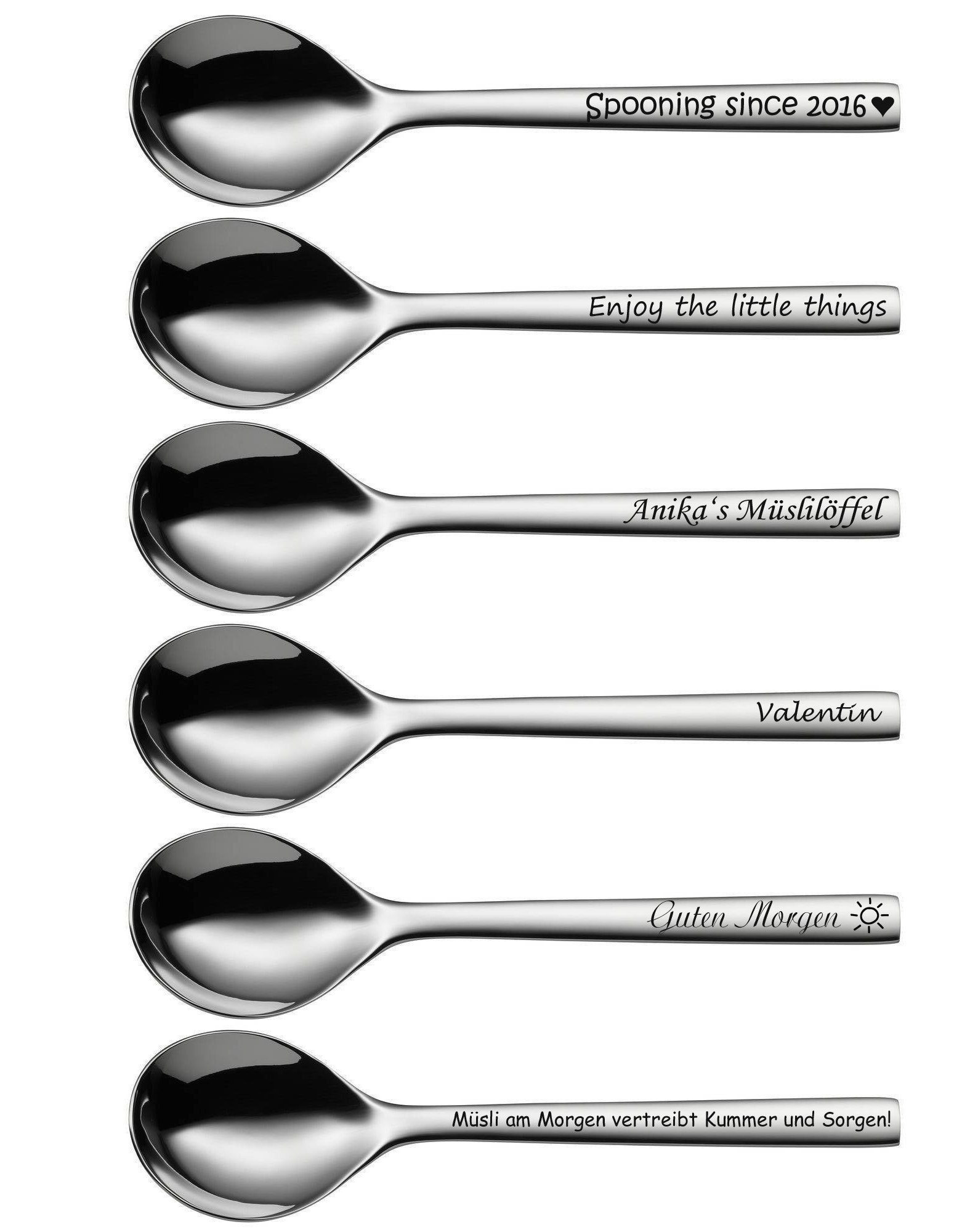 WMF Latte Macchiato Spoon Set of 6, 1-Pack, Stainless Steel