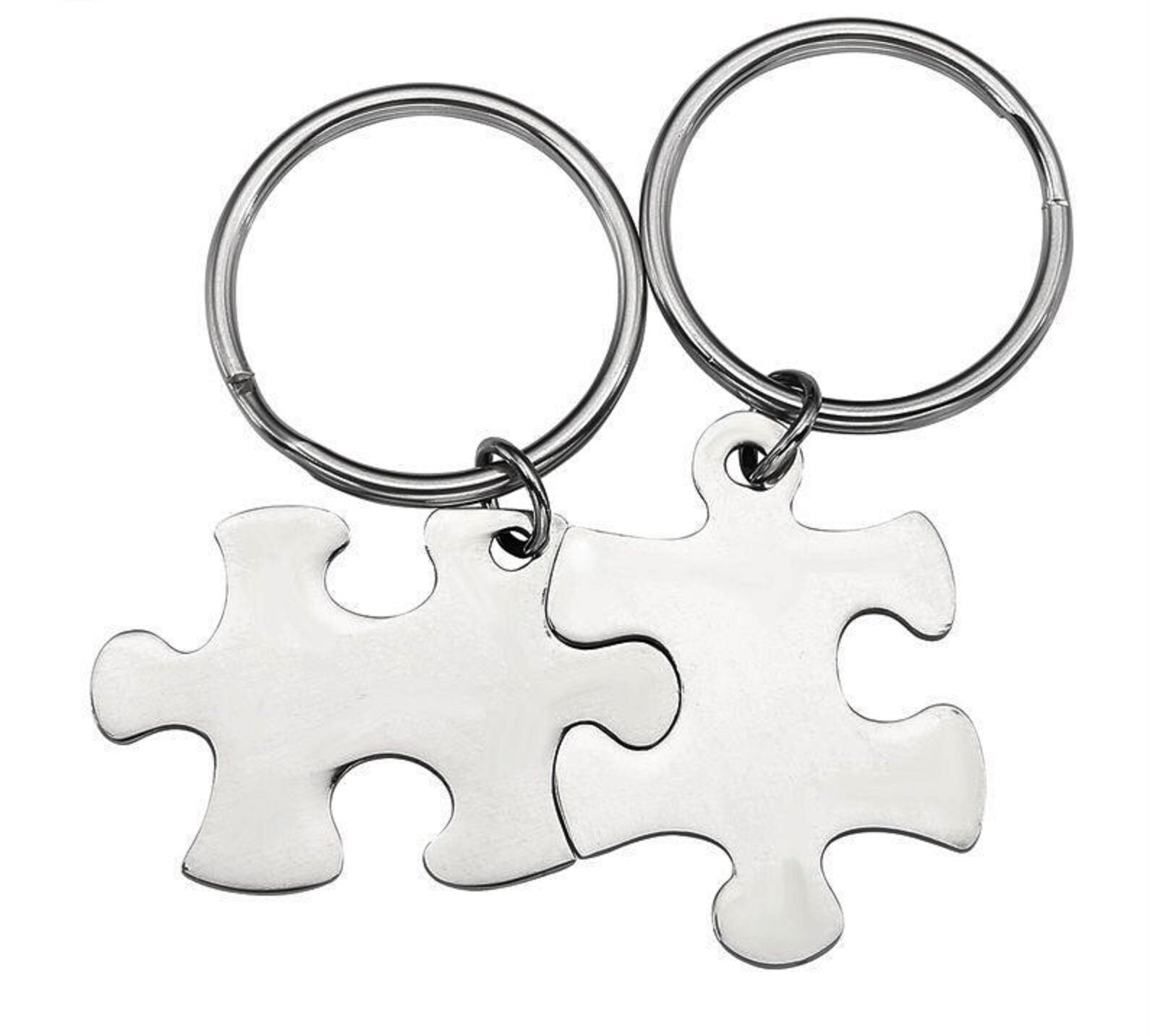 Produktbild von Personalisierte Foto Puzzle Schlüsselanhänger: Acryl Paar Geschenk (2er Set