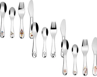 ID Ernesto children's cutlery with engraving as desired 4-piece stainless steel 3 variants