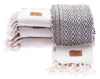 Zeus Original Turkish Hand Towels by - Set of 4-20X40 100% Cotton  Decorative To