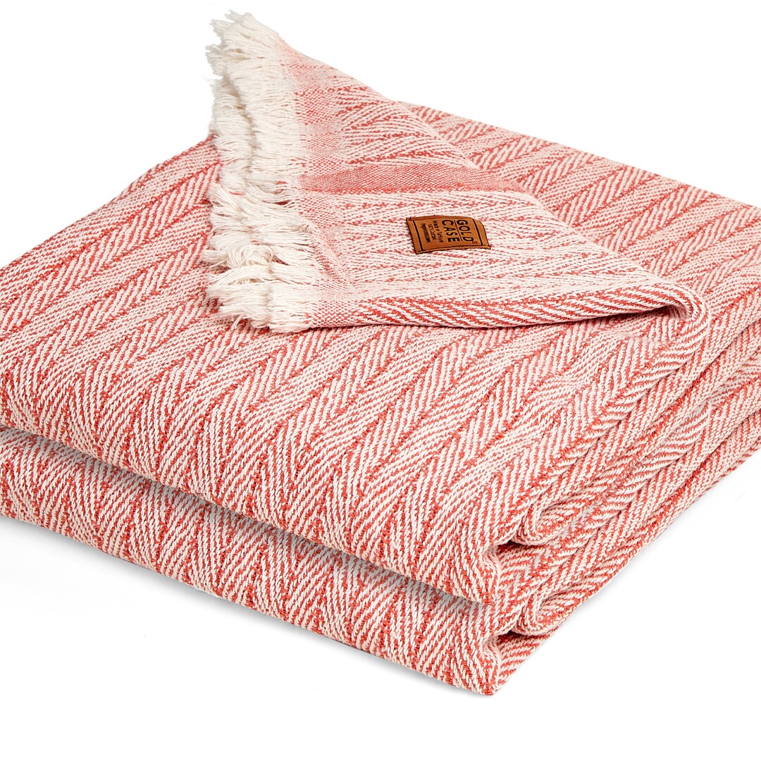 Vintage Throw & Blanket Series by GOLD CASE Set of 2 50x60 Inches Soft