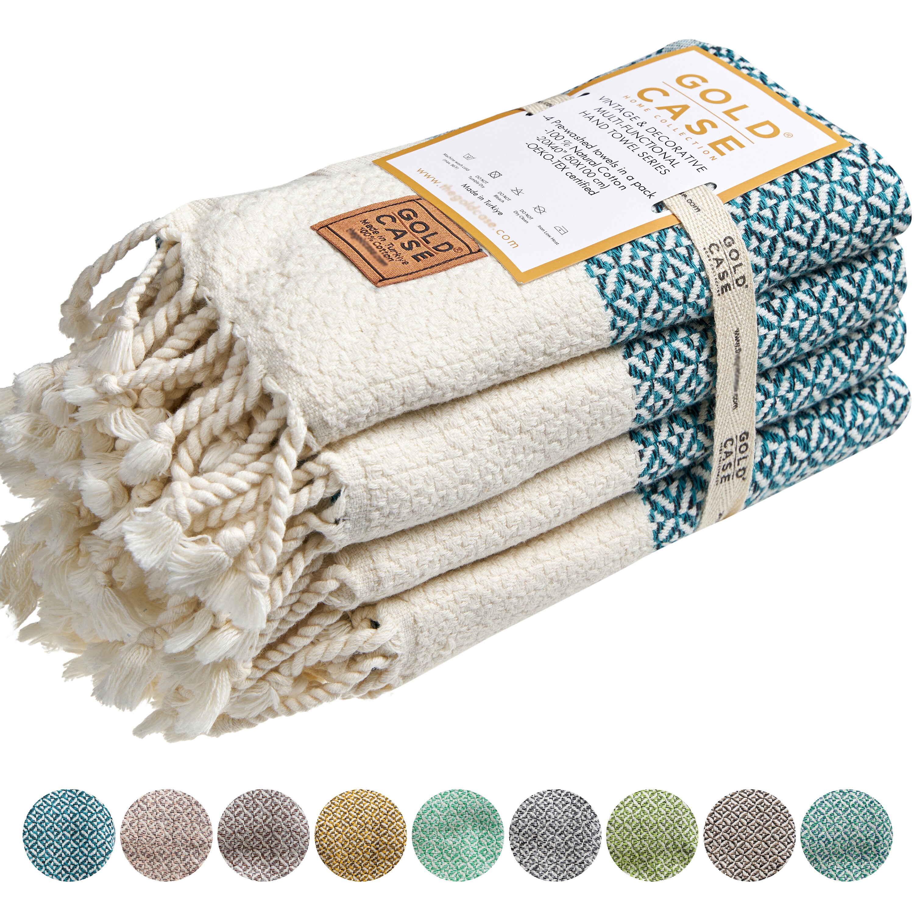 Aphrodite Original Turkish Hand Towels by GOLD CASE Set of 4 20x40 Pre washed 100 Cotton Decorative Towel for Hand Face Dishcloth teal Etsy
