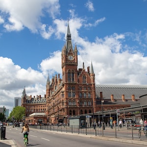 London &quot;St Pancras&quot; Train Station from the front entrance (Stock photo, business use or personal Digital print.)