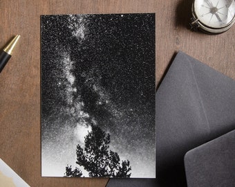 Folded Card "The Celestial Burning Bush", birthday, celebration, anniversary, mindful astrophotography postcard, Nocturnal Mood Of Time