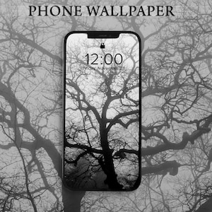 Tree Phone Wallpaper Digital Download &quot;Fractal Nature&quot;, Mindful Photography Background For iPhone, Android Mobile Lockscreen Home Screen