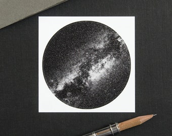 Handmade paper sticker of the starry night sky | Milky Way Galaxy | poetic & mindful astrophotography | Nocturnal Mood Of Time