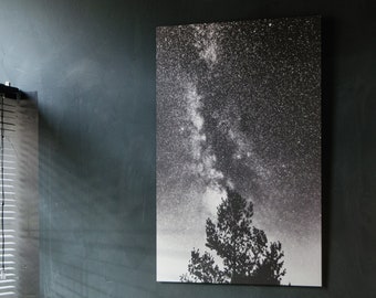 The Celestial Burning Bush | starry night sky photography print on brushed aluminium | poetic & mindful wall art | Nocturnal Mood Of Time