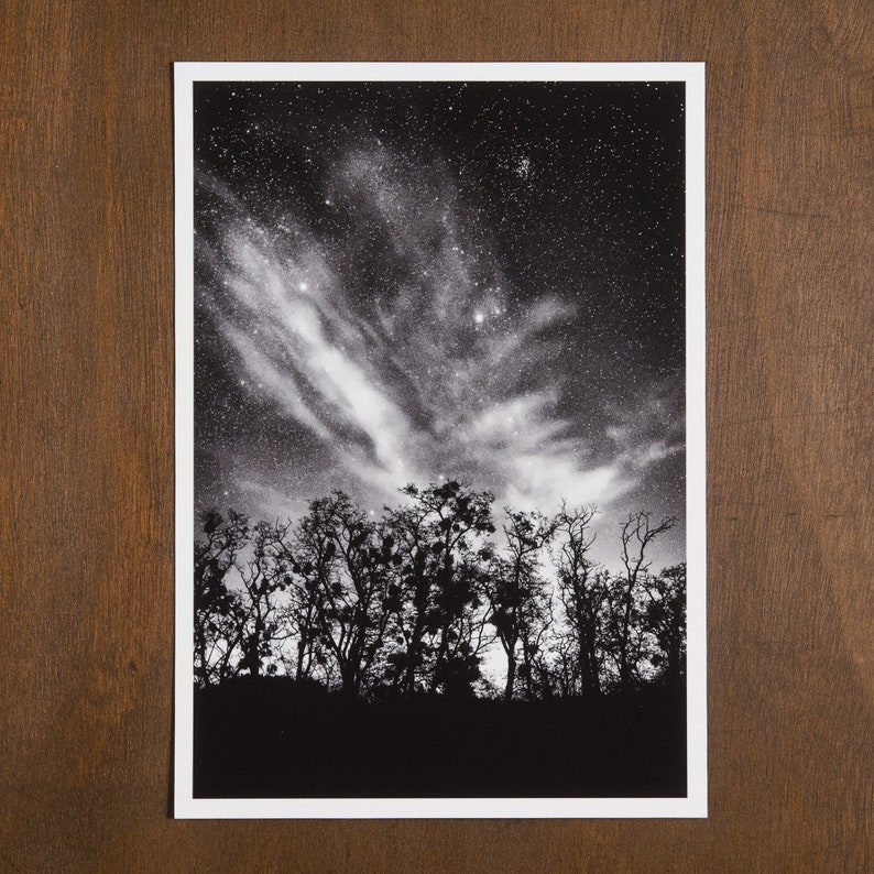 Three Levels Of Existence night sky photography print on A5 Baryta paper poetic & mindful astrophotography Nocturnal Mood Of Time image 4