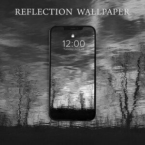 Fine Art Phone Wallpaper Digital Download &quot;Reflection&quot;, Mindful Photography Background For iPhone, Android Mobile Lockscreen Home Screen