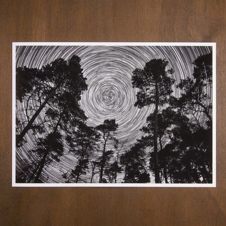 Circles Of Life starry night sky photography print on A4 Baryta paper poetic & mindful astrophotography Nocturnal Mood Of Time image 4
