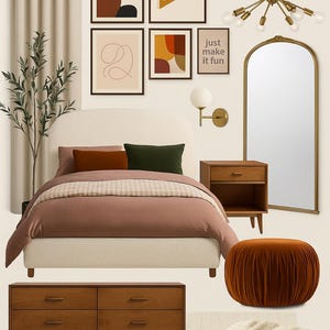 CUSTOM Interior Design Services, 2D Mood Board, Home Decor, Product click-to-buy shopping list