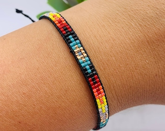 Loom Beaded Bracelet: American Native Style Jewelry, Colorful Miyuki Beads