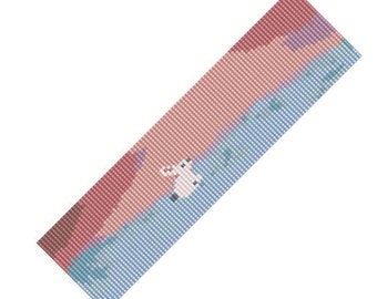 Bead Loom Pattern, Bunny Easter Winter Loom Bracelet Pattern, Miyuki Delica Bracelet Pattern, Instant Download