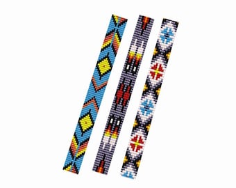 Schema per braccialetti all'uncinetto dei nativi americani: perline Delica (PDF, 3 modelli)