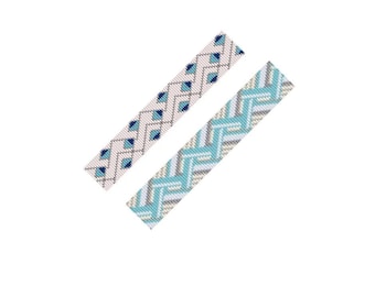Modelli geometrici per braccialetti al telaio: perline Miyuki Delica (modello in PDF)