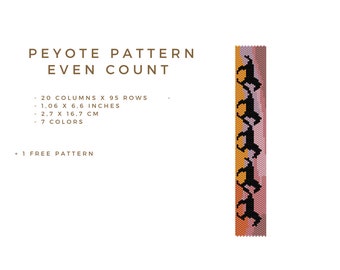 Modello per braccialetto con perline di peyote a forma di cavallo, Miyuki Delica (download digitale)