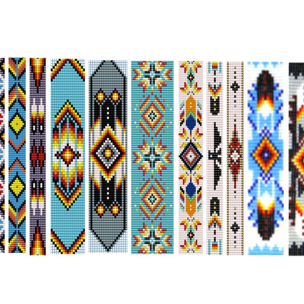 11 modèles de métier à tisser, modèles de bracelets de style amérindien, métier à tisser Miyuki Delica