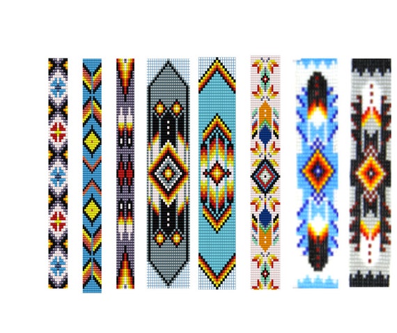 8 Bead Loom Patterns American Native Loom Bracelet Patterns - Etsy