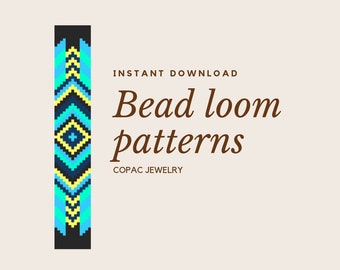 Patrón de pulsera tejida con cuentas de nativos americanos: Delica Miyuki (patrón en PDF)