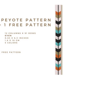 Even Peyote Bead Pattern, American Native Style Peyote Bracelet Pattern, Miyuki Delica Bead Peyote Pattern, Stitch Pattern