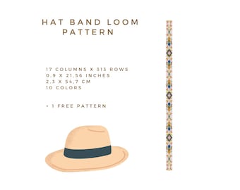 Schema per la realizzazione di una fascia per cappello in stile nativo americano con telaio di perline: Delica Miyuki (PDF)