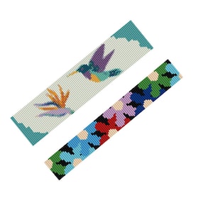 Peyote Patterns, Hummingbird Peyote Bracelet Patterns, Miyuki Bead Peyote Patterns, Instant download