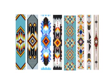 Modelli per braccialetti con telaio di perline Miyuki Delica: stile nativo americano (modello in PDF)